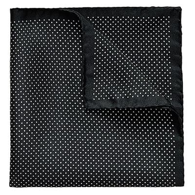 Black Polka Dots Silk Pocket Square from Eton