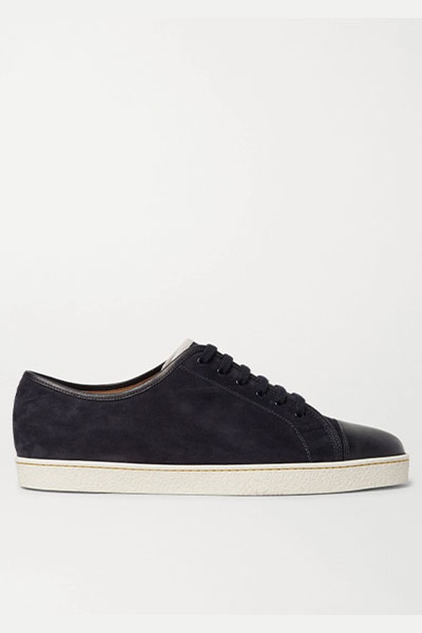 Levah Cap-Toe Suede & Leather Sneakers from John Lobb