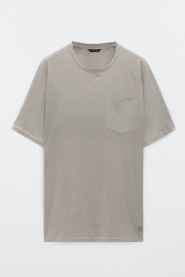 Cotton Short Sleeve Striped T-Shirt from Massimo Dutti