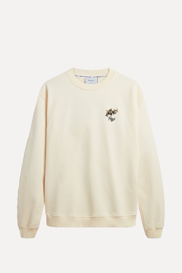 Embroidered Perci Olive Sweatshirt