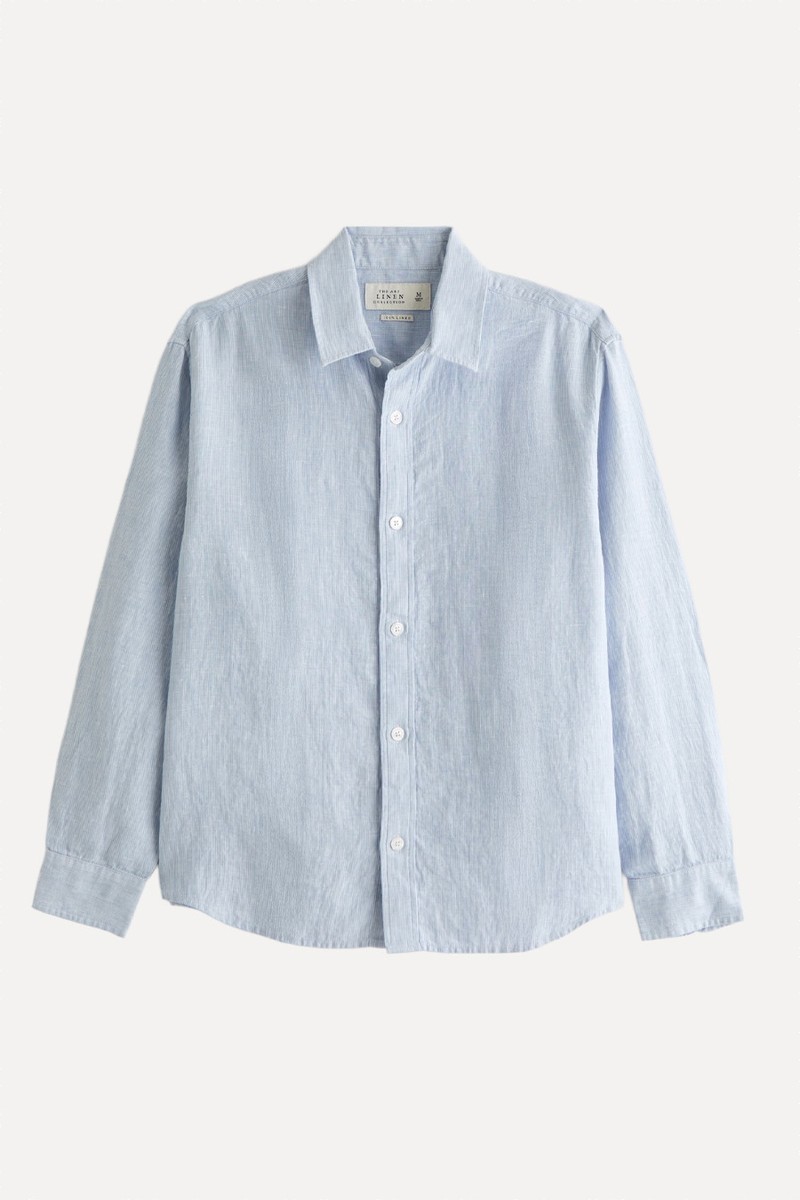 Button-Up Shirt 100% Linen 