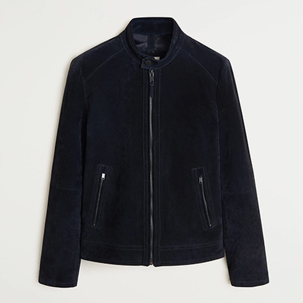 Elbow-Patch Suede Jacket from Mango