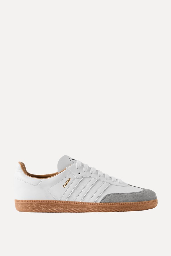 Samba OG Suede-Trimmed Leather Sneakers from Adidas