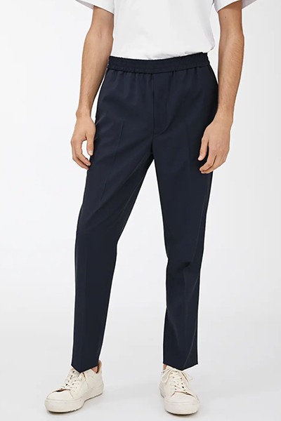 Elastic Waist Wool Trousers