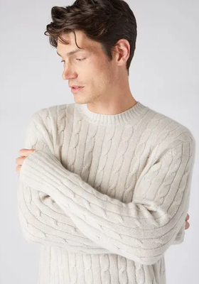 Thames Cable Round Neck Cashmere Jumper from N. Peal