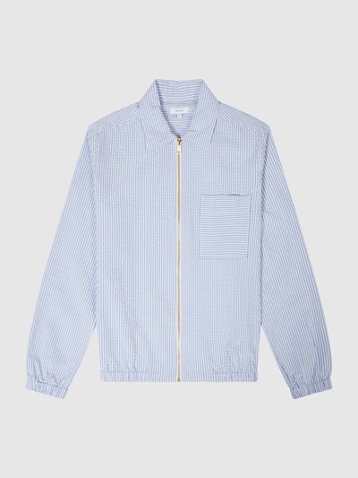 Striped Seersucker Overshirt