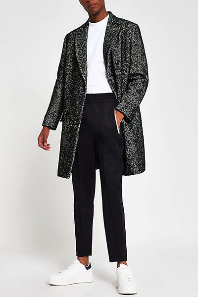 Double Breasted Herringbone Overcoat