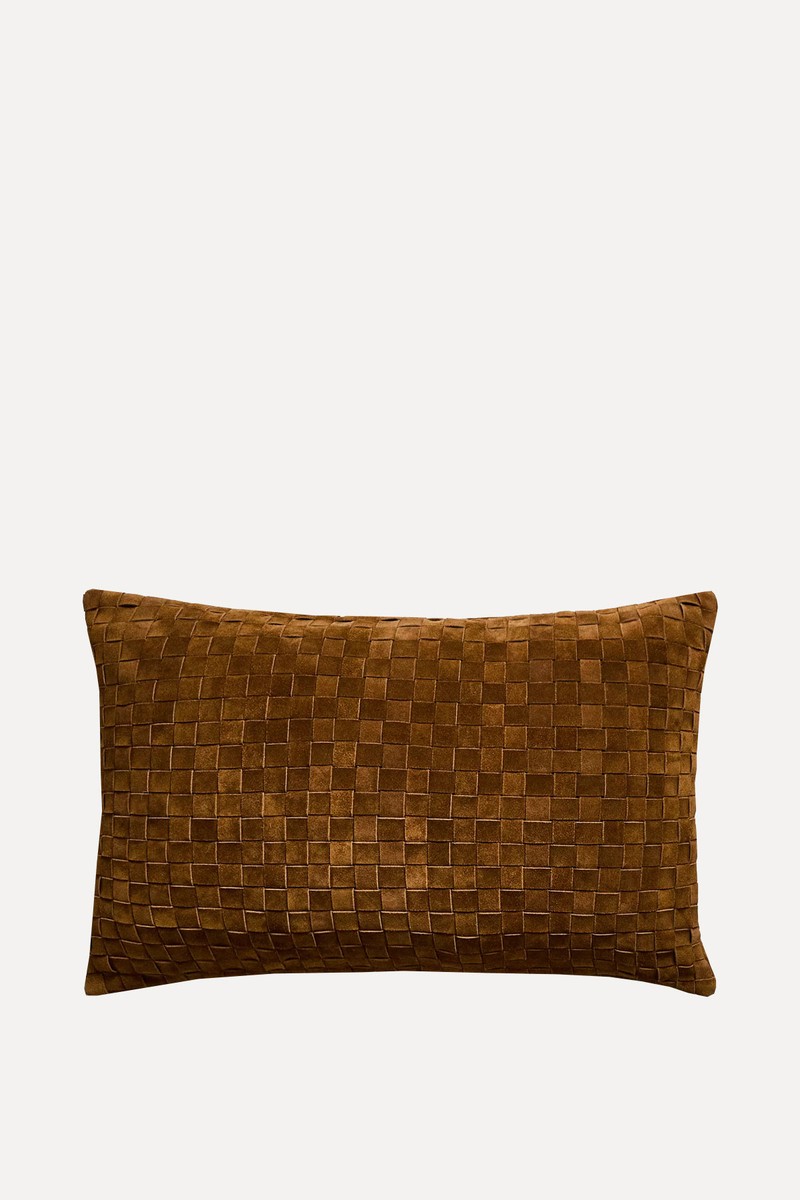 Braided Suede Cushion Cover from Zara