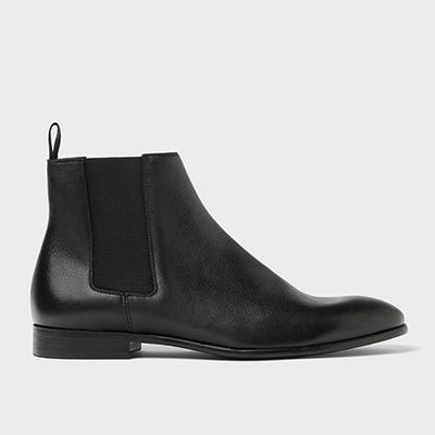 Black Leather Ankle Boots from Zara