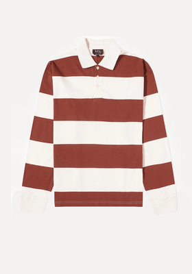 Riley Block Stripe Long Sleeve Polo from A.P.C.