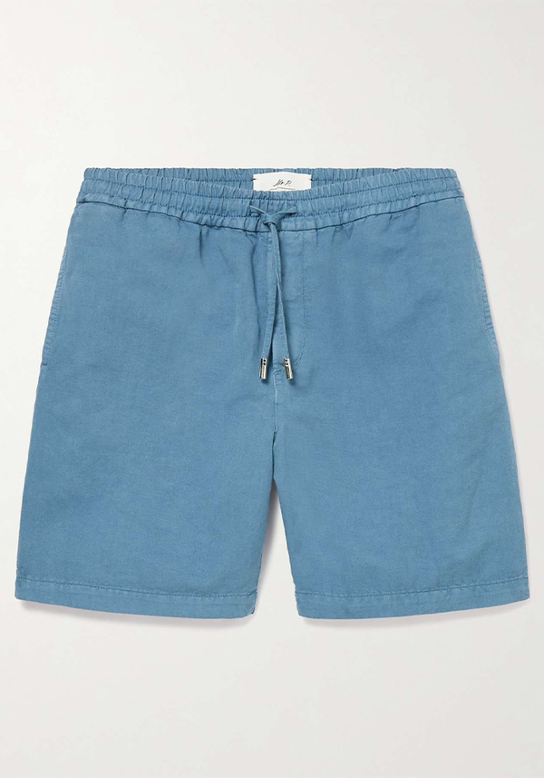 Cotton and Linen-Blend Twill Drawstring Shorts