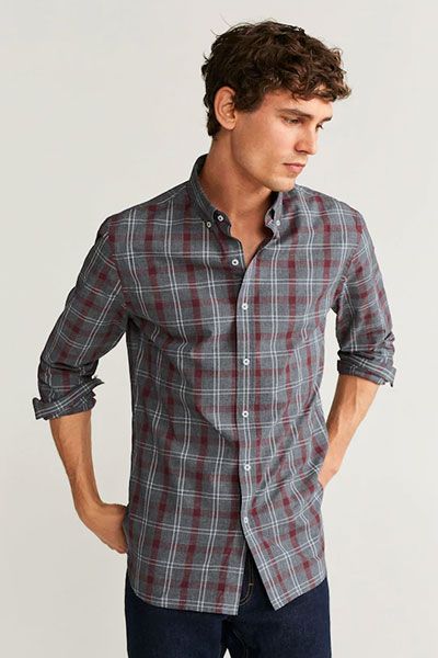 Slim Fit Checked Cotton Shirt