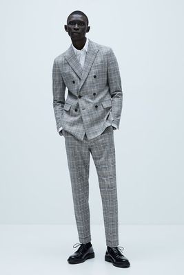 Check Comfort Textured Suit from Zara