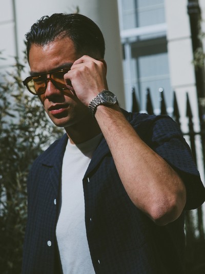 Model Anthony Tran Styles 3 New Seiko Presage Watches 