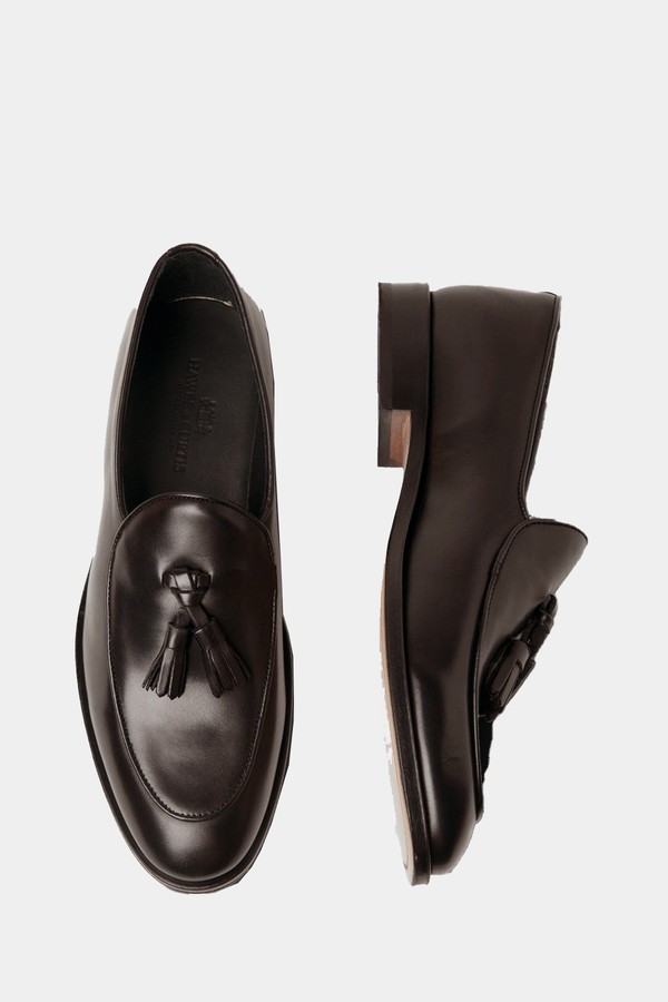 Brown Leather Tassel Loafers