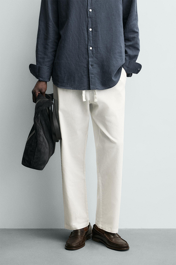 Relaxed Fit Cotton/Linen Trousers