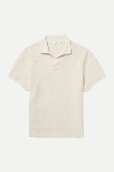 Golf Textured-Knit Organic Cotton Polo Shirt from Mr P.
