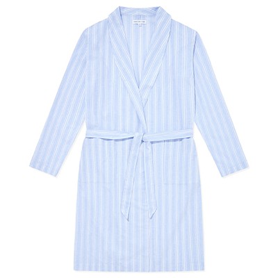 Relaxed Robe In Blue Stripes from Hamilton & Hare