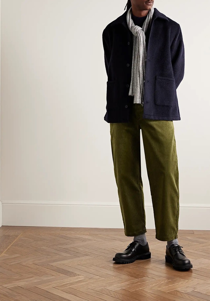 Balloon Straight-Leg Cotton-Corduroy Trousers from De Bonne Facture
