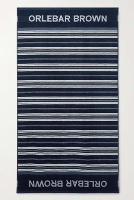 Neville Logo-Jacquard Striped Cotton-Terry Beach Towel from Orlebar Brown
