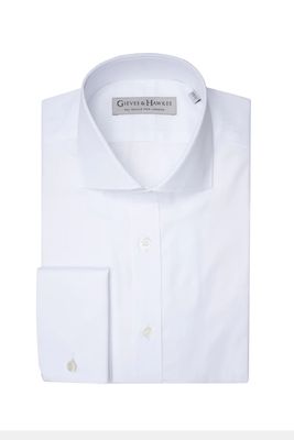 Sinclair White Herringbone Tailored Fit Shirt