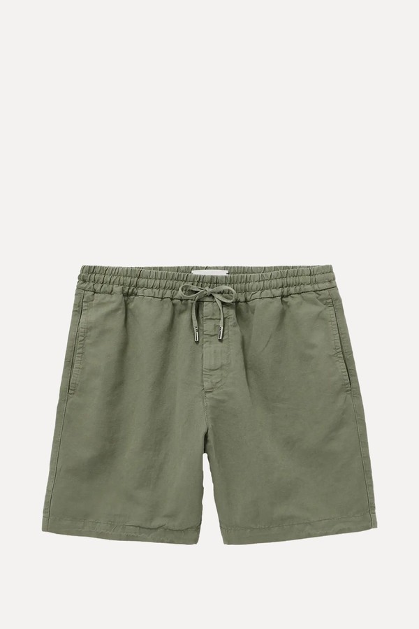 Straight-Leg Cotton and Linen-Blend Drawstring Shorts from MR P.