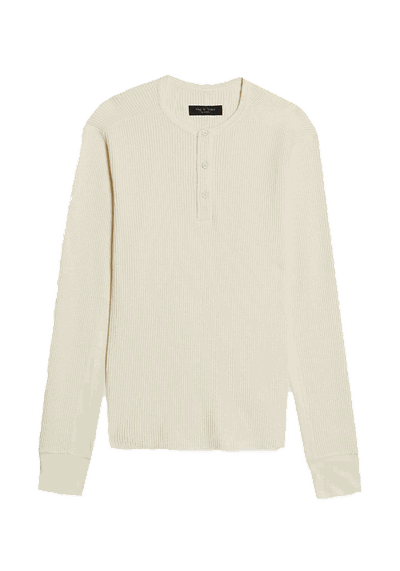 Devon Waffle-Knit Cotton Henley T-Shirt from Rag & Bone