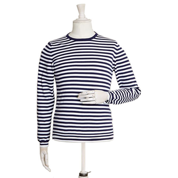 Cotton Stripped Long Sleeved T-Shirt  from Anderson & Sheppard