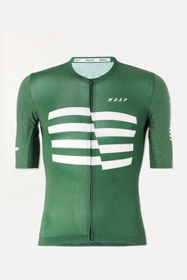 Emblem Pro Hex Logo-Print Mesh-Trimmed Recycled Cycling Jersey from MAAP