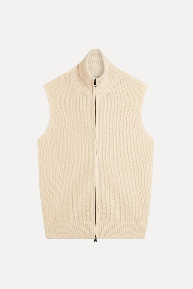 Cashmere Merino Funnel Knit Vest