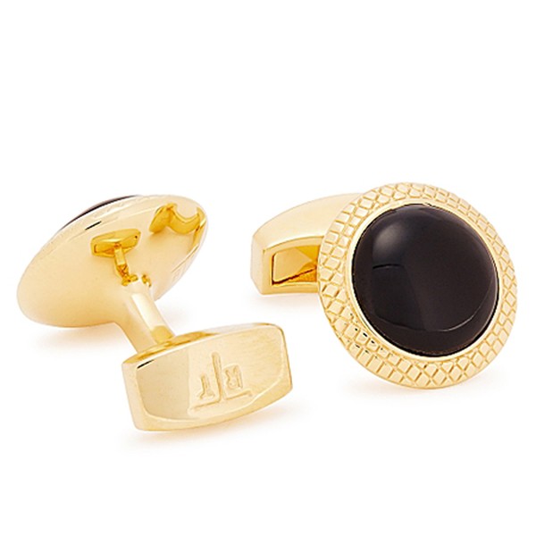 Bullseye Gold-Tone Onyx Cufflinks from Tateossian