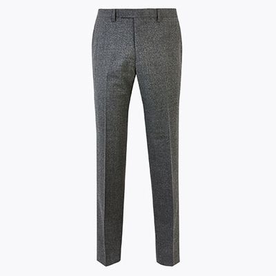 Charcoal Tailored Fit Wool Trousers from M&S