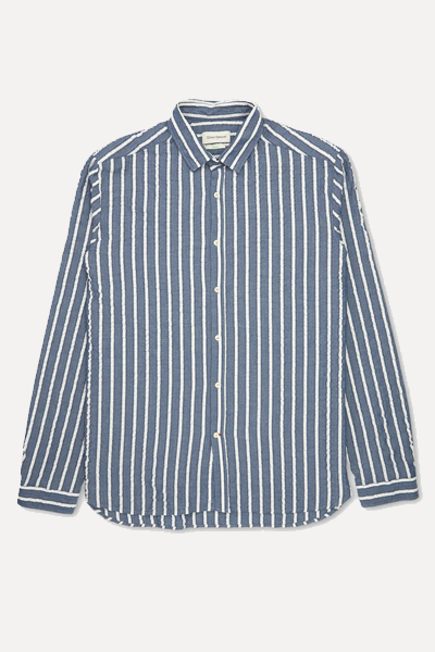 Clerkenwell Tab Shirt Pool Navy