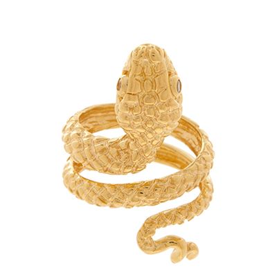 Gold Plated Sterling Silver Snake Ring