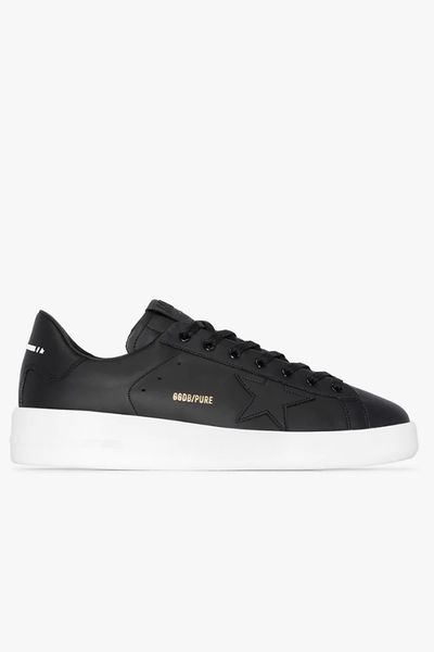 Black Pure Star Leather Sneakers from Golden Goose