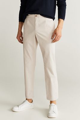 Regular Fit Pleated Chino Trousers from Mango