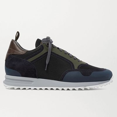 Radial Runner Leather and Suede-Trimmed Sneakers from Dunhill