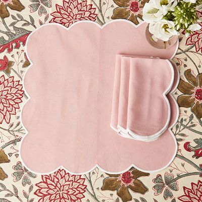 Scalloped Brush Pink Napkins from Mrs Alice