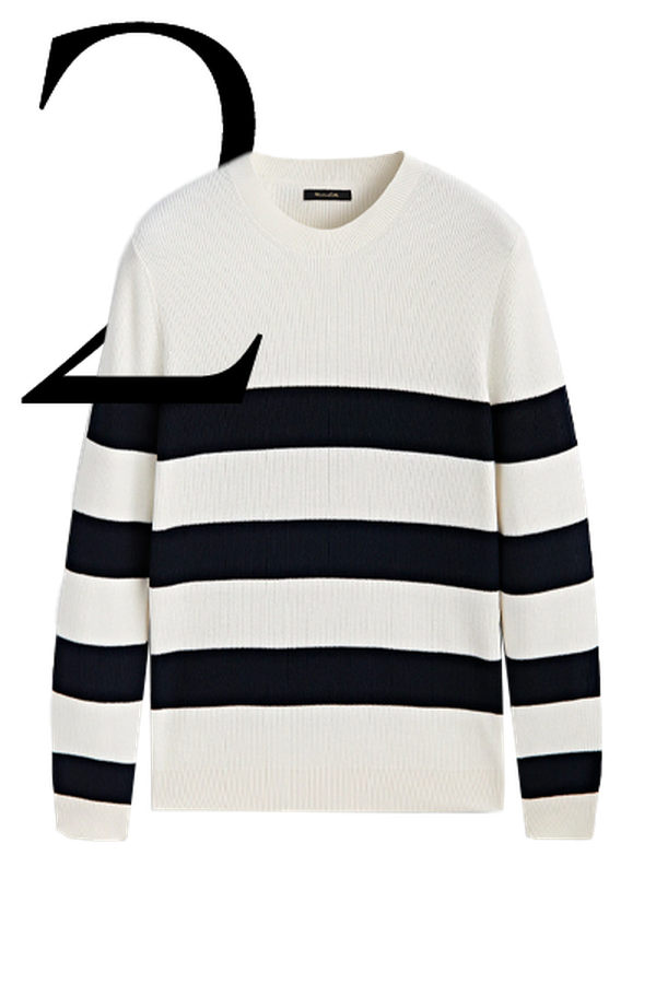 Striped Knit Crew Neck Sweater from Massimo Dutti