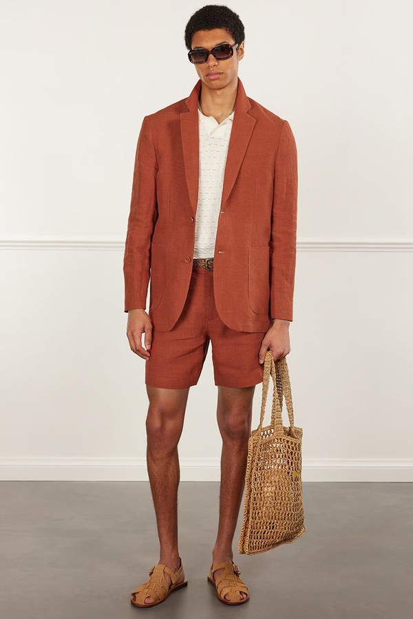 Pleated Linen Shorts