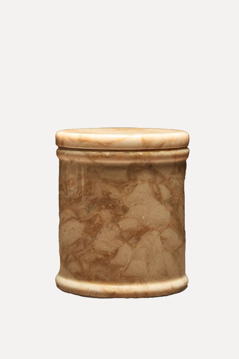 Marble Candle Container With Lid