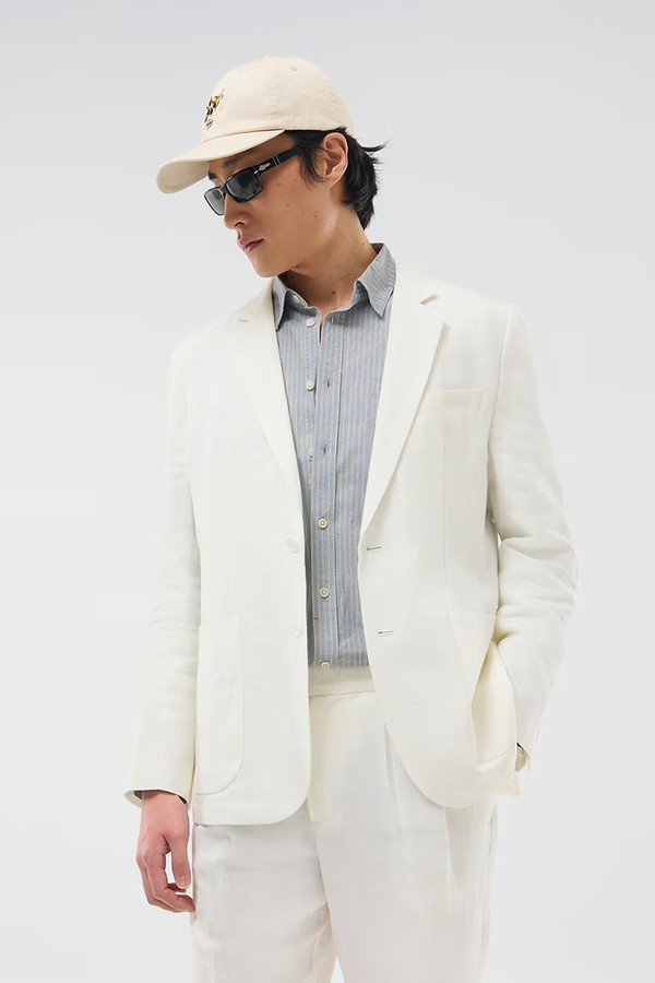 Relaxed Tailored Linen Blazer