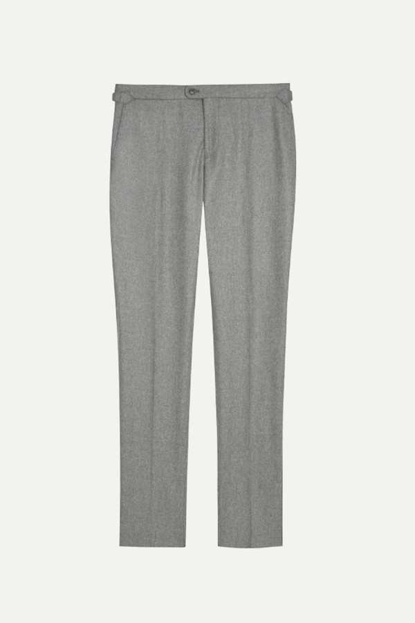 Flannel Slim Suit Trousers With Side Adjusters - 1913 Collection