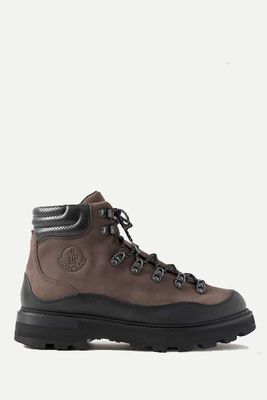 Peka Trek Leather-Trimmed Nubuck Hiking Boots from Moncler