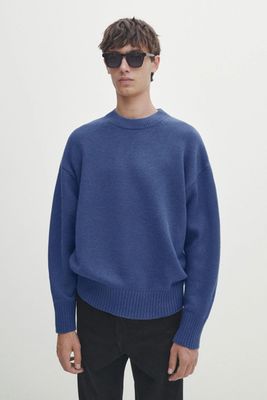 Knit Crew Neck Boxy-Fit Sweater from Massimo Dutti