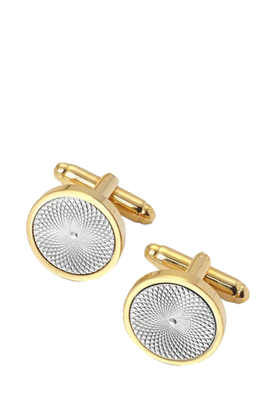 Engraved Centre Round Cufflinks  from Aspinal Of London 