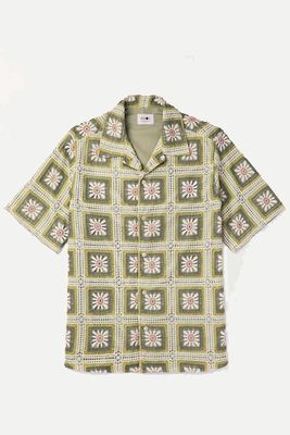Julio 5391 Camp-Collar Crochet-Trimmed Cotton-Poplin Shirt from NN07