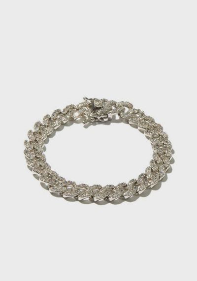 Crystal-Pave Curb-Link Bracelet from Fallon