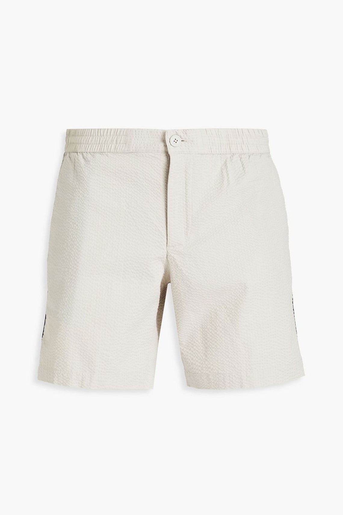 Jacquard Trimmed Cotton Blend Seersucker Shorts from Michael Kors