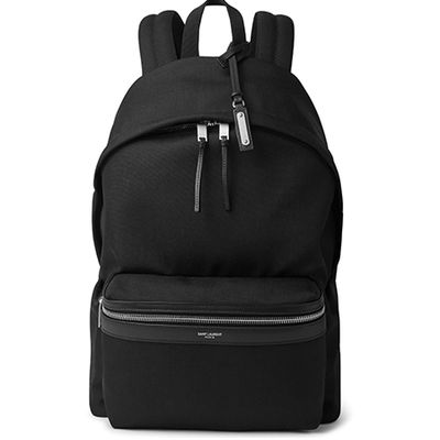 Leather Trimmed Canvas Backpack from Saint Laurent